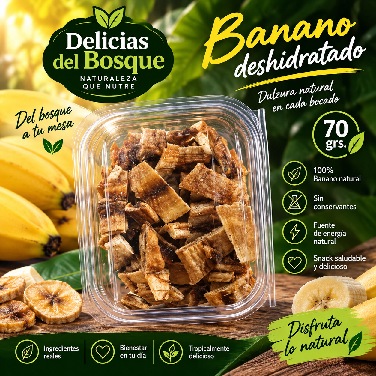 Banano Deshidratado Delicias del Bosque