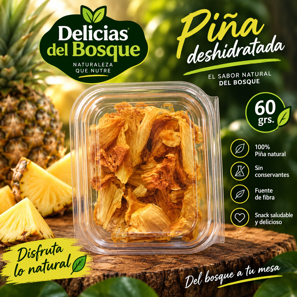 Piña Deshidratada Delicias del Bosque
